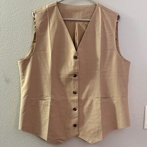 Tan Button-Up Vest